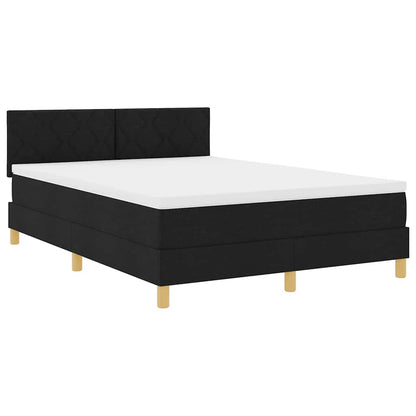 Boxspringbett mit Kissen Schwarz 160 x 200 cm Stoff