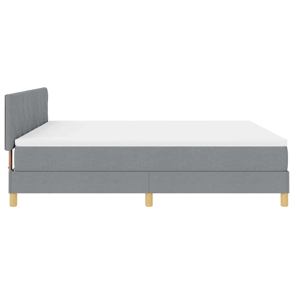 Boxspringbett mit Kissen Hellgrau 180 x 200 cm Stoff