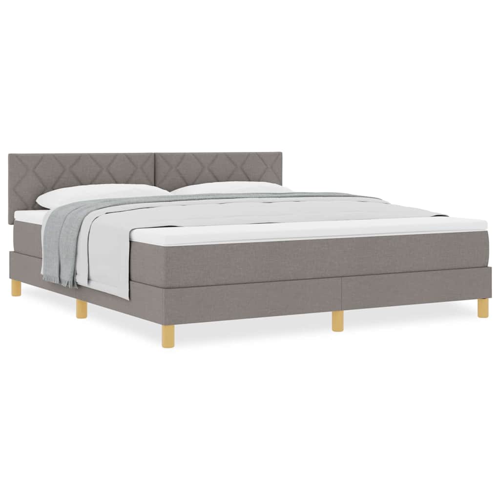 Boxspringbett mit Matratze Taupe 180 x 200 cm Stoff