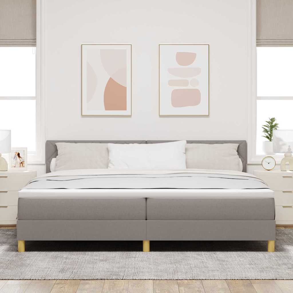 Boxspringbett mit Matratze Taupe 200 x 200 cm Stoff