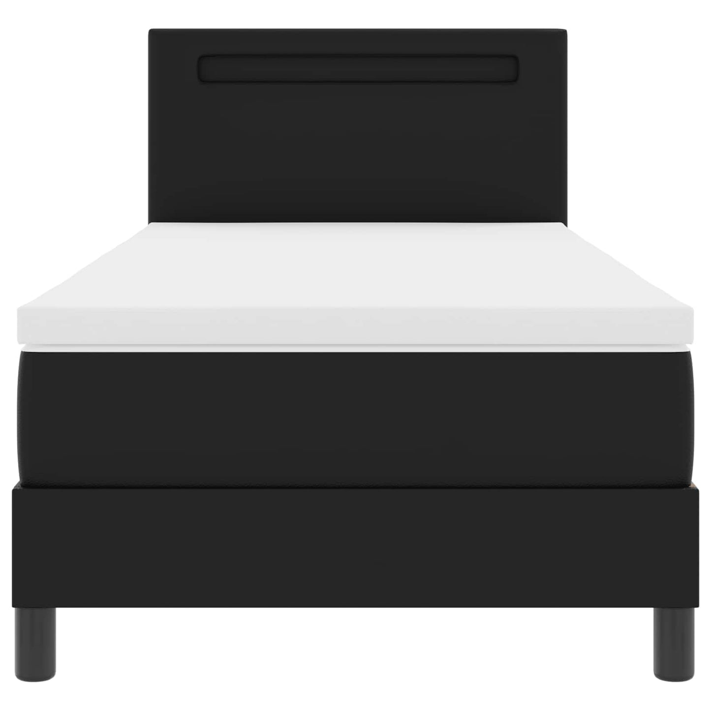 Boxspringbett mit Matratze Schwarz 90 x 190 cm Kunstleder
