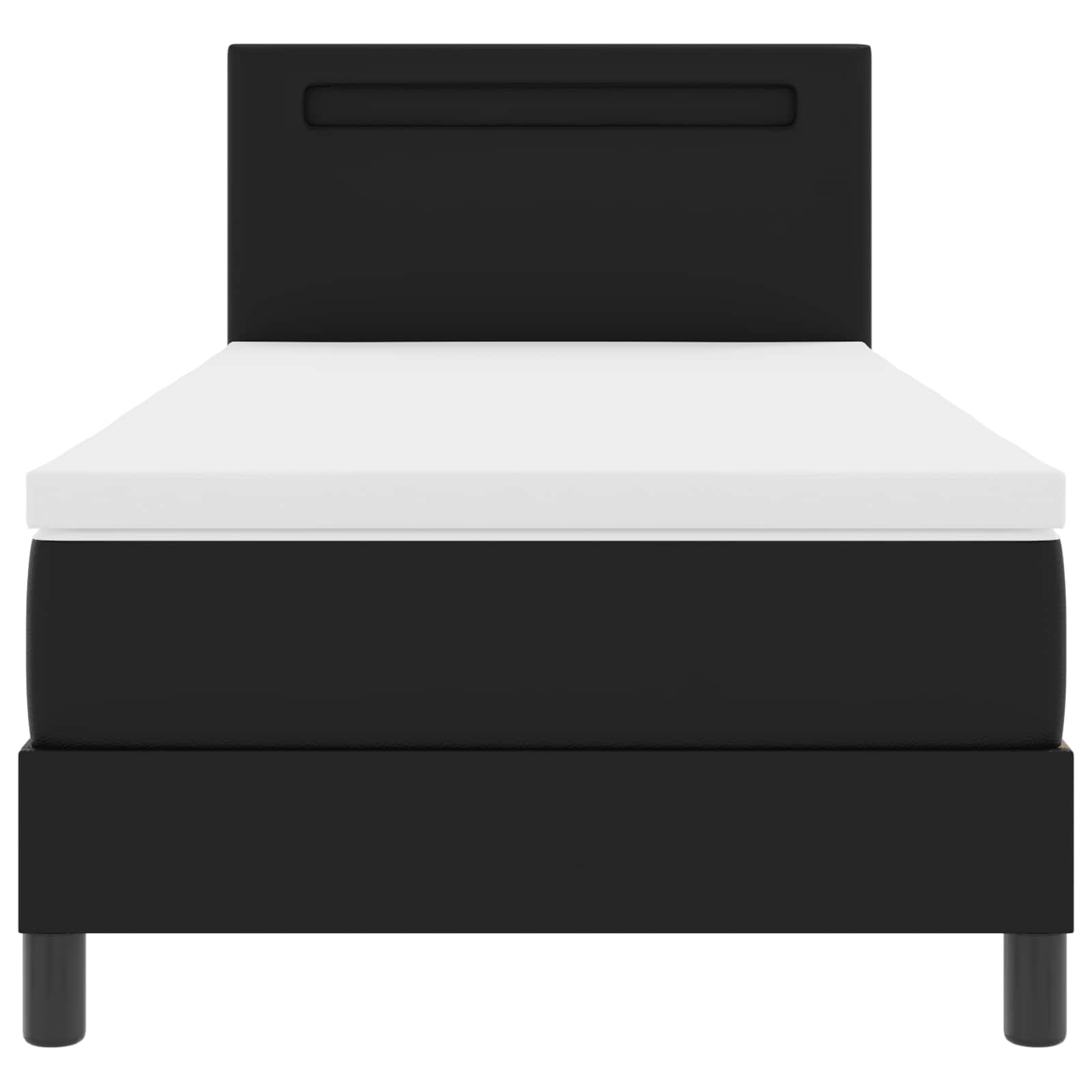 Boxspringbett mit Matratze Schwarz 90 x 190 cm Kunstleder