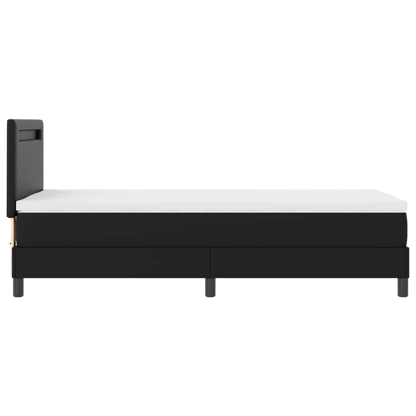 Boxspringbett mit Matratze Schwarz 90 x 190 cm Kunstleder