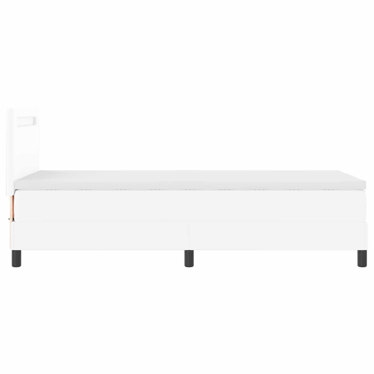 Boxspringbett mit Matratze Weiß 90 x 190 cm Kunstleder
