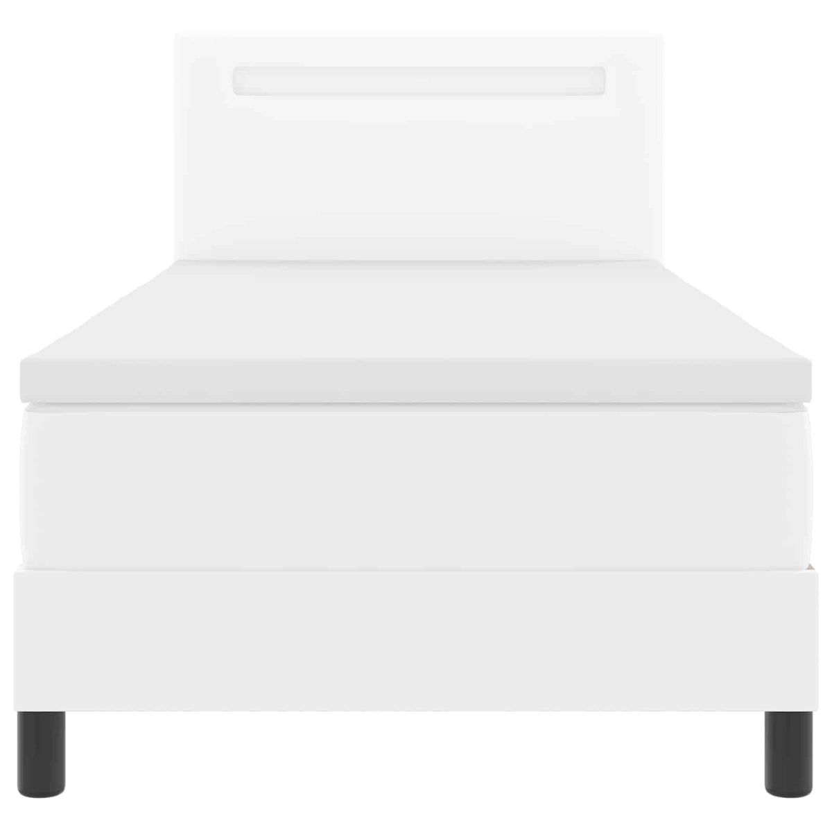 Boxspringbett mit Matratze Weiß 90 x 200 cm Kunstleder