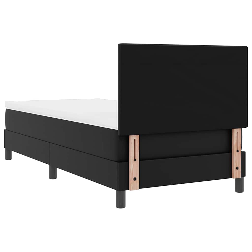 Bettgestell mit Matratze Schwarz 100 x 200 cm Kunstleder