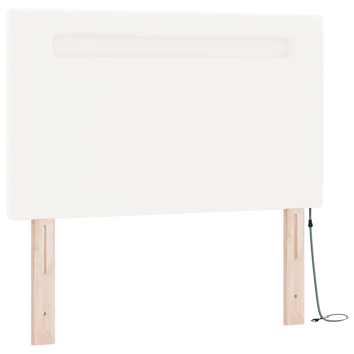 Boxspringbett mit LED-Lichtleisten Weiß 100 x 200 cm Kunstleder