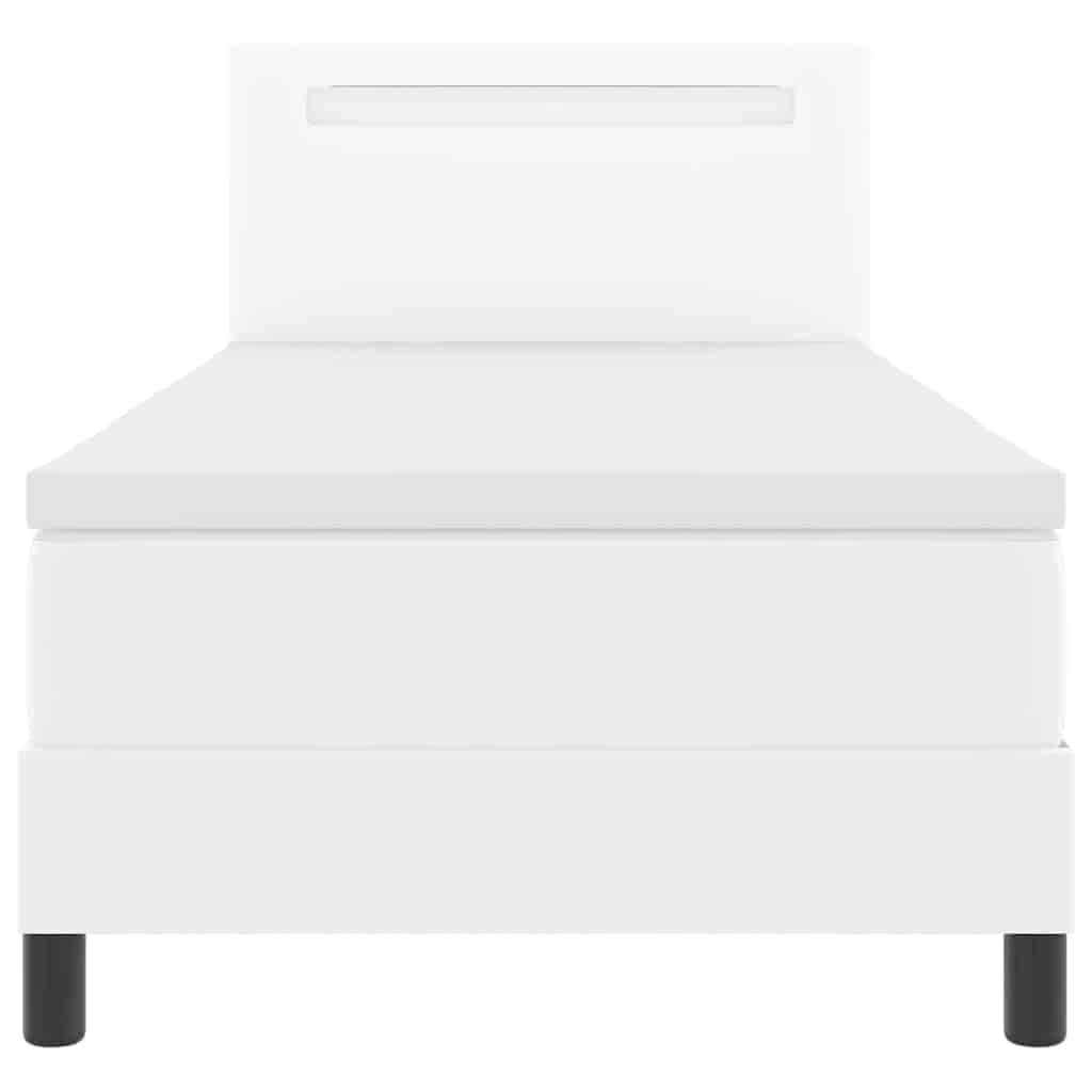 Bettgestell mit Matratze Weiß 100 x 200 cm Kunstleder