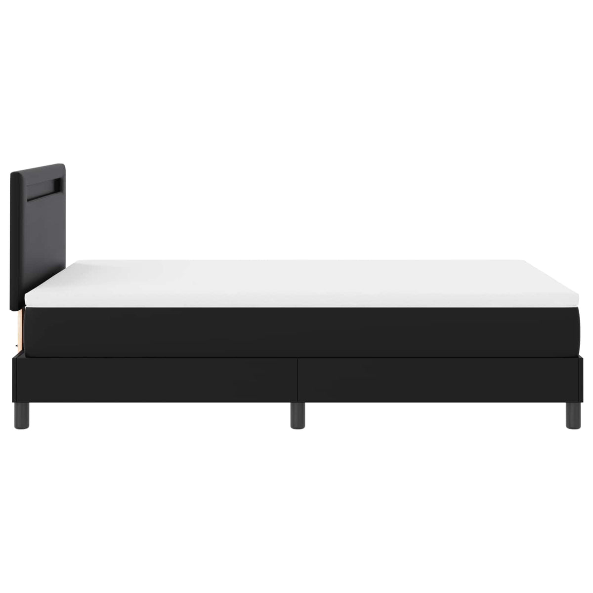 Boxspringbett mit Kopfteil Schwarz 120 x 190 cm Kunstleder