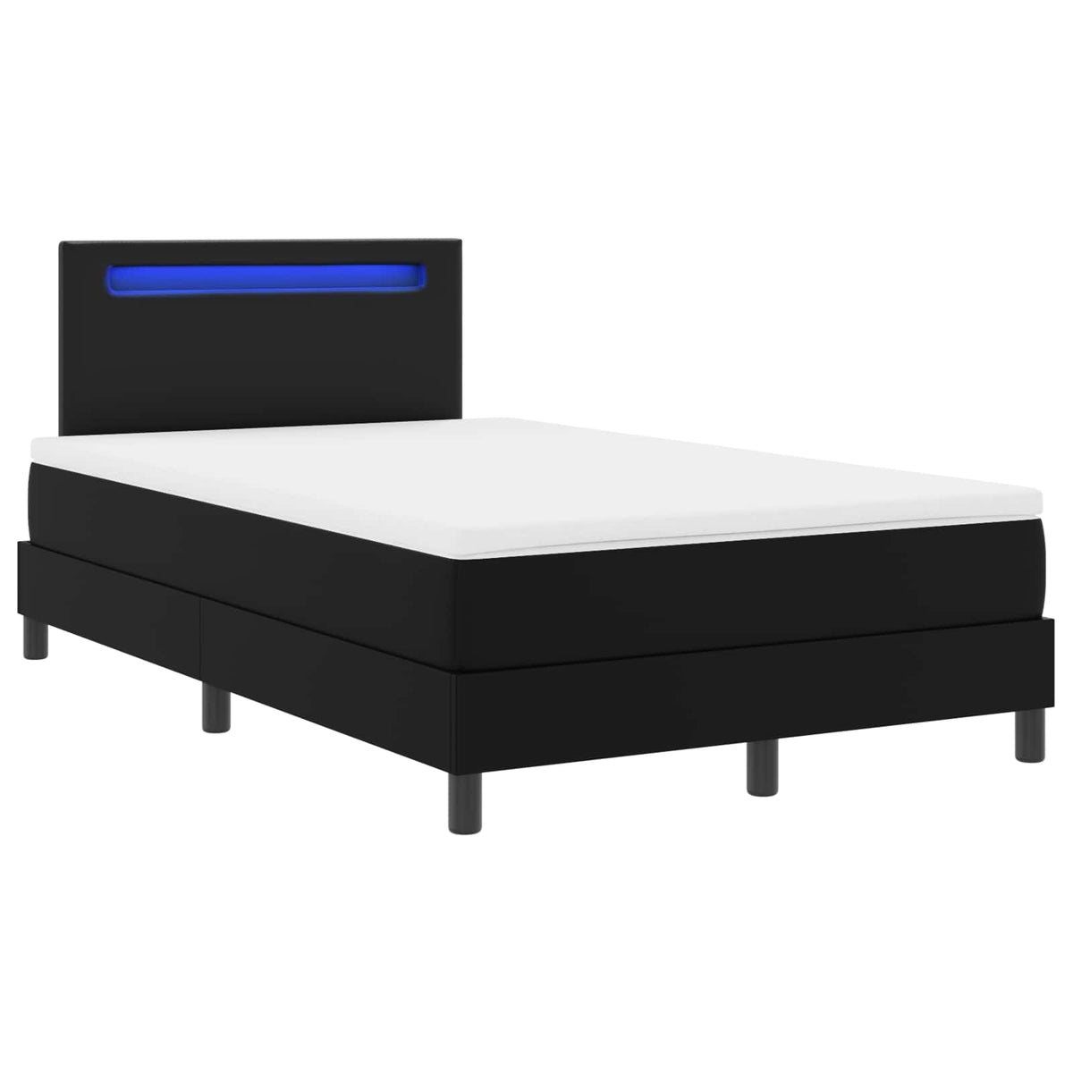 Boxspringbett mit Kopfteil Schwarz 120 x 200 cm Kunstleder
