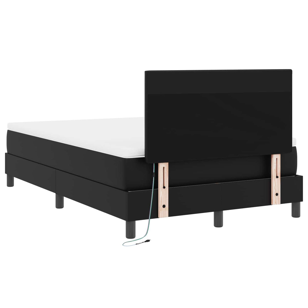 Boxspringbett mit Kopfteil Schwarz 120 x 200 cm Kunstleder