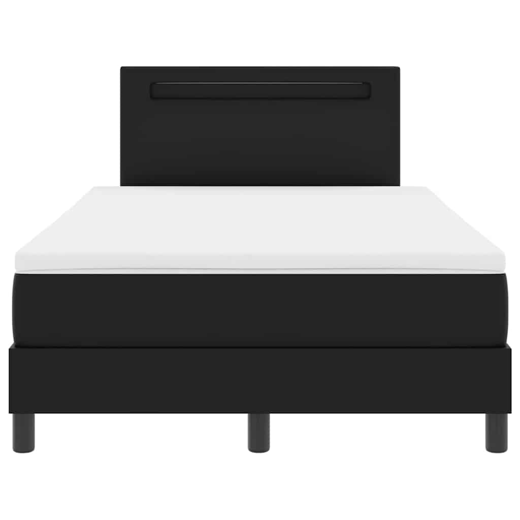 Bettgestell mit Matratze Schwarz 120 x 200 cm Kunstleder