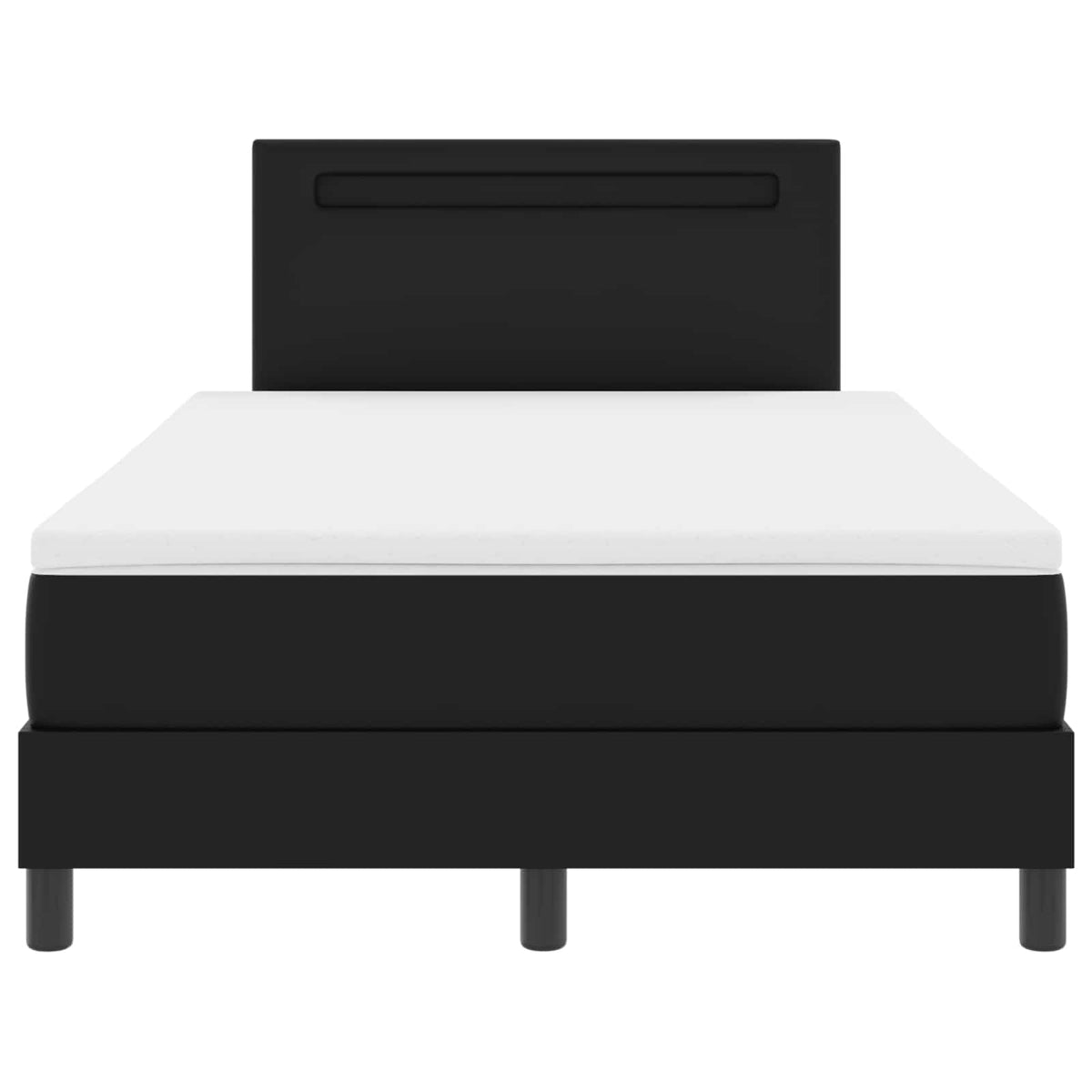 Boxspringbett mit Kopfteil Schwarz 120 x 200 cm Kunstleder
