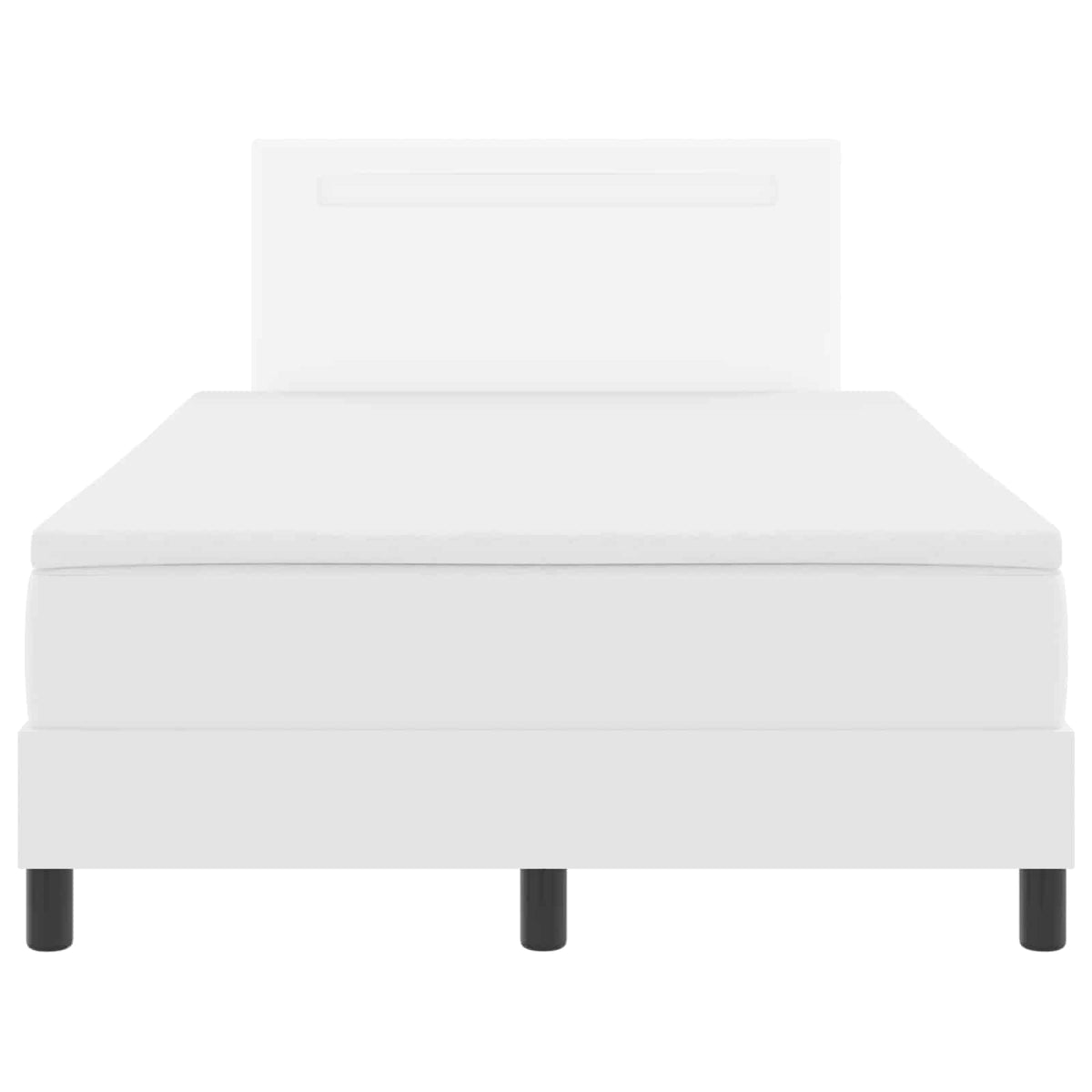 Boxspringbett mit LED-Lichtleisten Weiß 120 x 200 cm Kunstleder