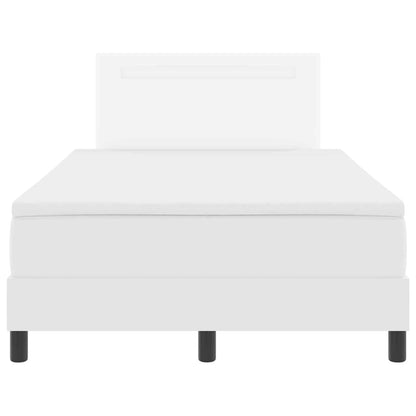 Boxspringbett mit LED-Lichtleisten Weiß 120 x 200 cm Kunstleder