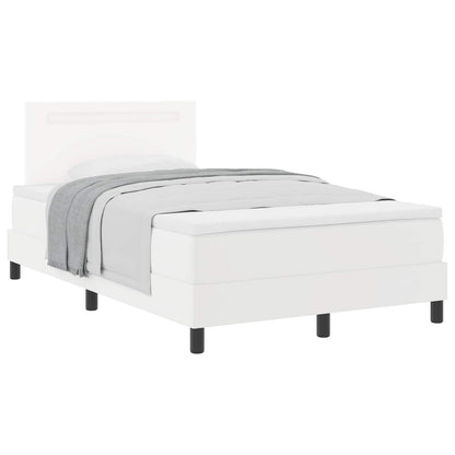 Boxspringbett mit LED-Lichtleisten Weiß 120 x 200 cm Kunstleder