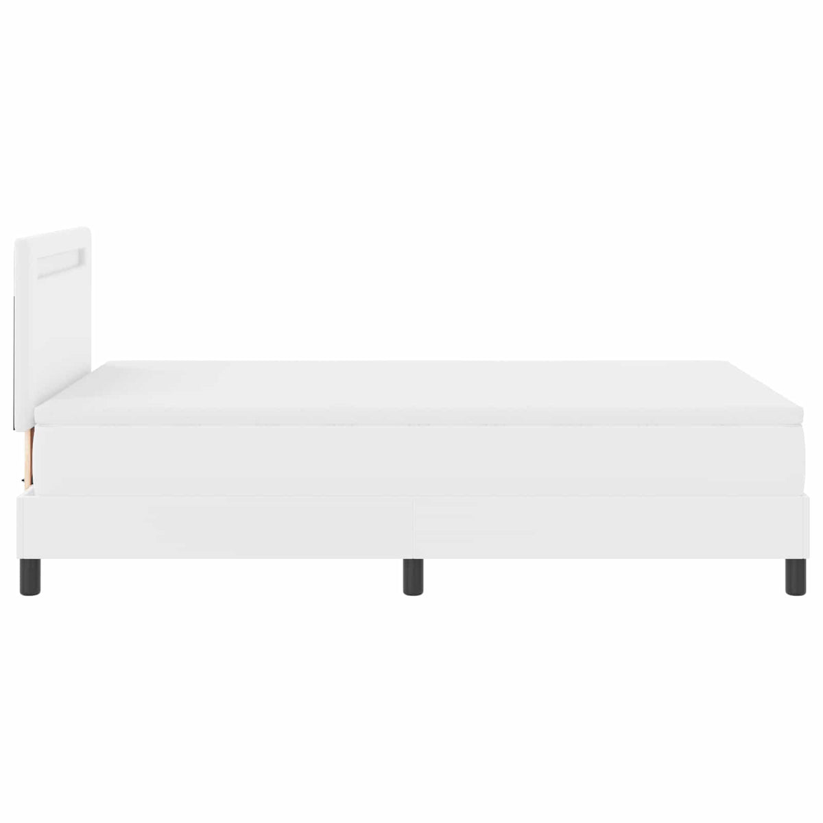 Boxspringbett mit LED-Lichtleisten Weiß 120 x 200 cm Kunstleder