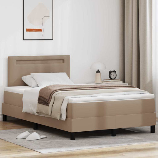 Bettgestell mit Matratze Cappuccino 120 x 200 cm Kunstleder