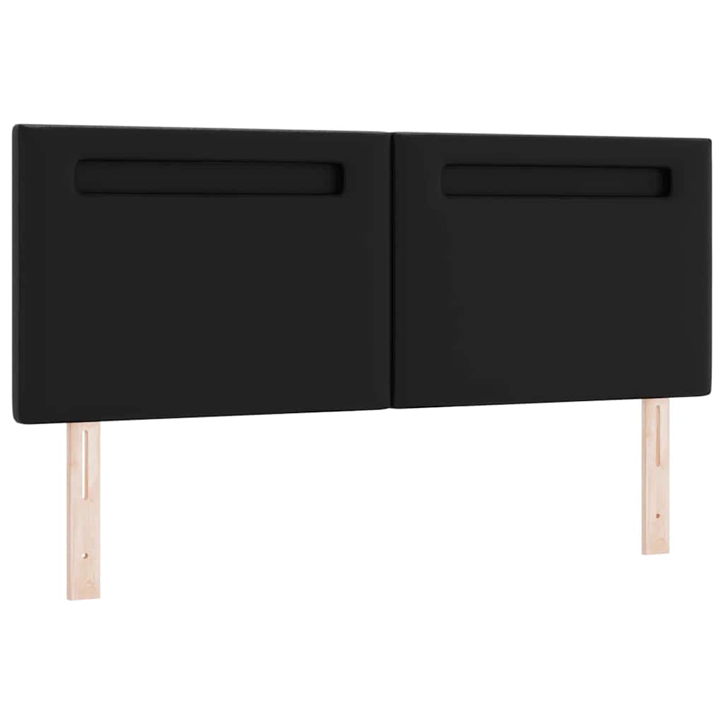 Bettgestell mit Matratze Schwarz 140 x 190 cm Kunstleder