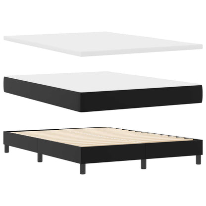 Boxspringbett mit Kopfteil Schwarz 140 x 190 cm Kunstleder