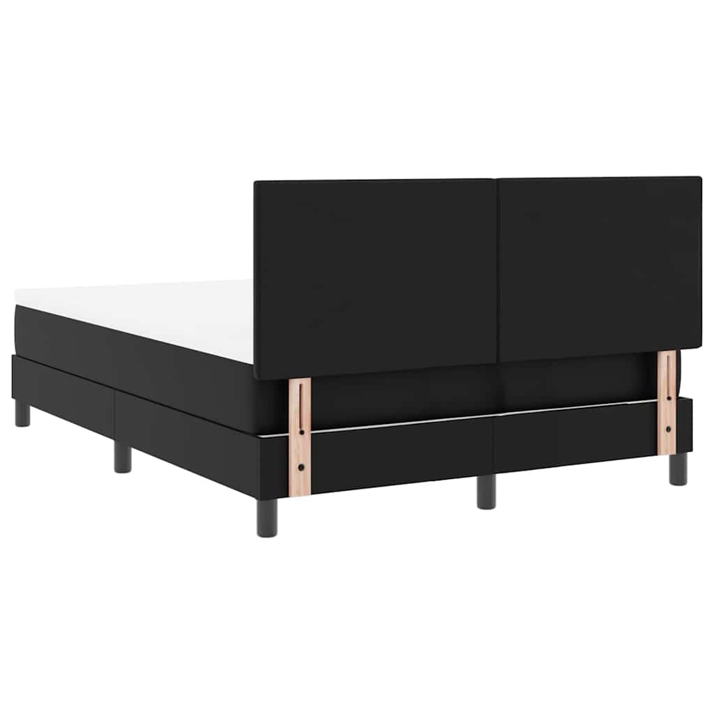 Bettgestell mit Matratze Schwarz 140 x 190 cm Kunstleder