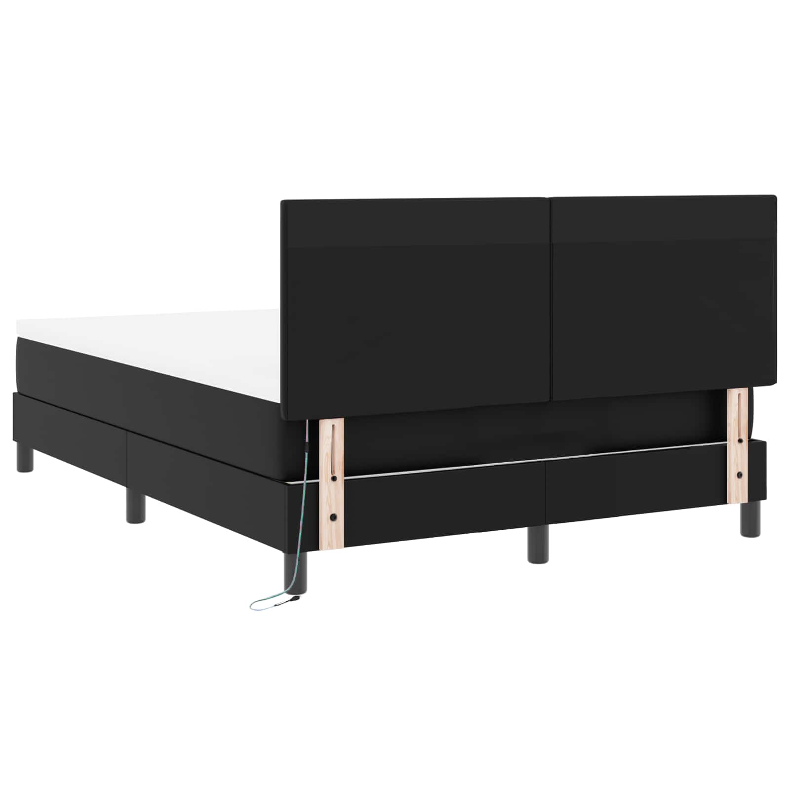 Boxspringbett mit Kopfteil Schwarz 140 x 190 cm Kunstleder