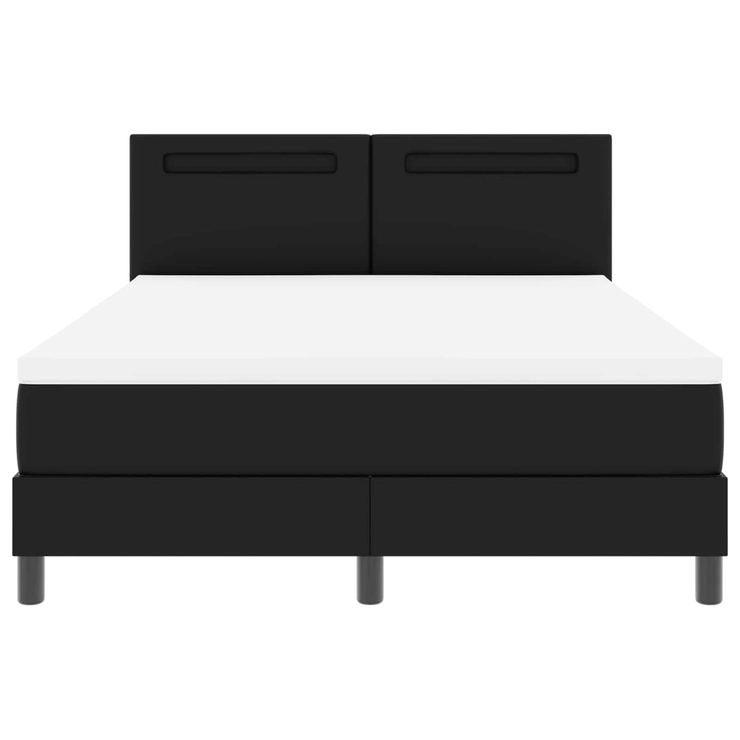 Boxspringbett mit Kopfteil Schwarz 140 x 190 cm Kunstleder