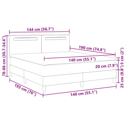 Boxspringbett mit Kopfteil Schwarz 140 x 190 cm Kunstleder