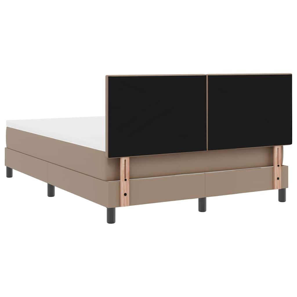 Bettgestell mit Matratze Cappuccino 140 x 190 cm Kunstleder