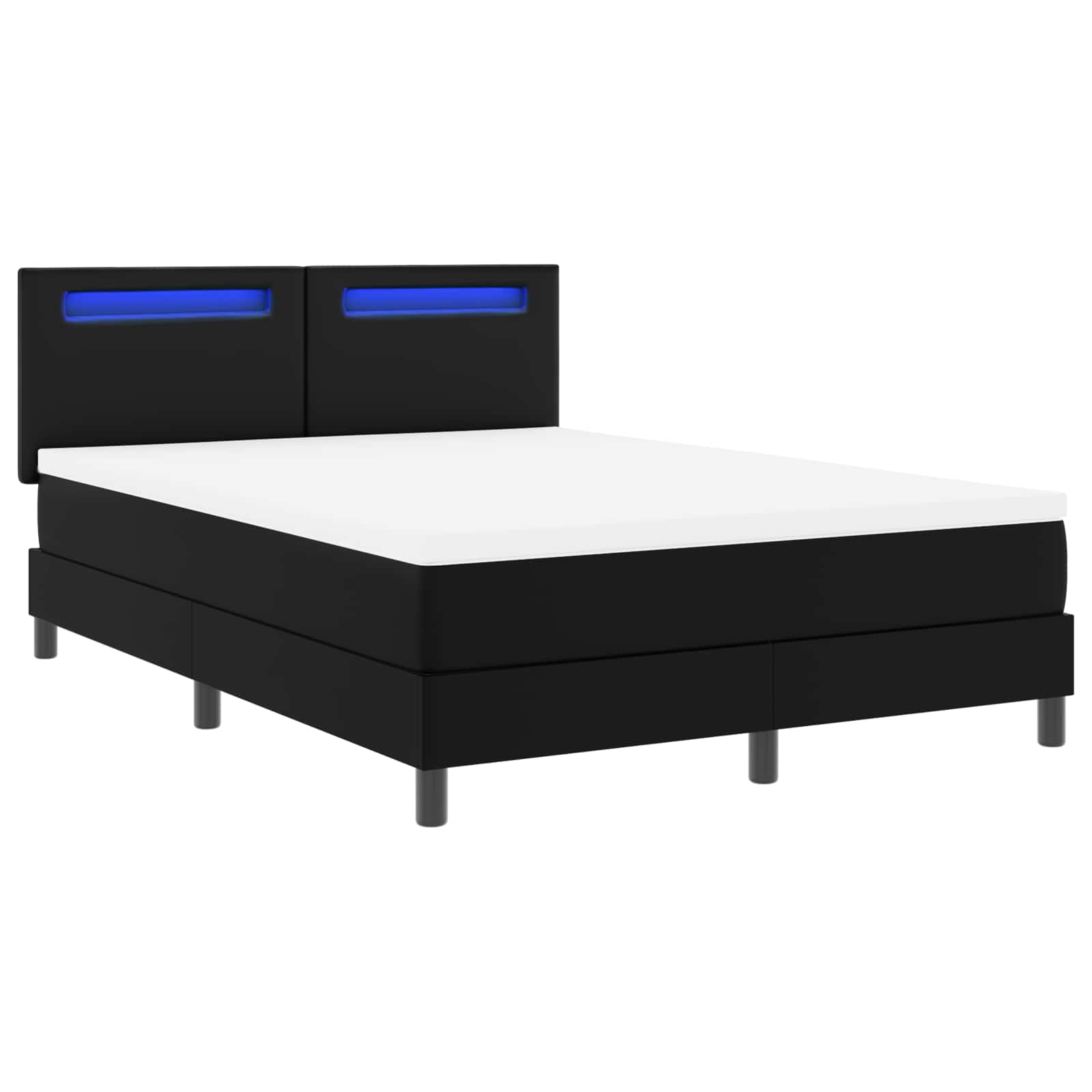 Boxspringbett mit Kopfteil Schwarz 140 x 200 cm Kunstleder