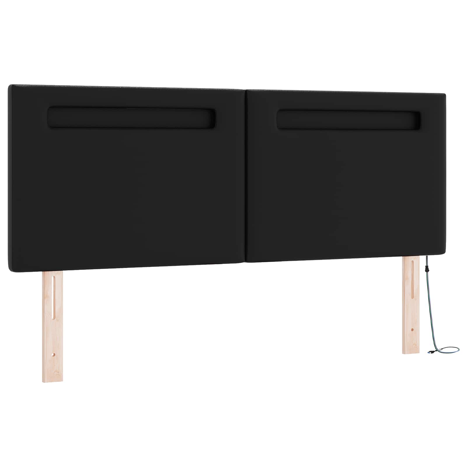 Boxspringbett mit Kopfteil Schwarz 140 x 200 cm Kunstleder