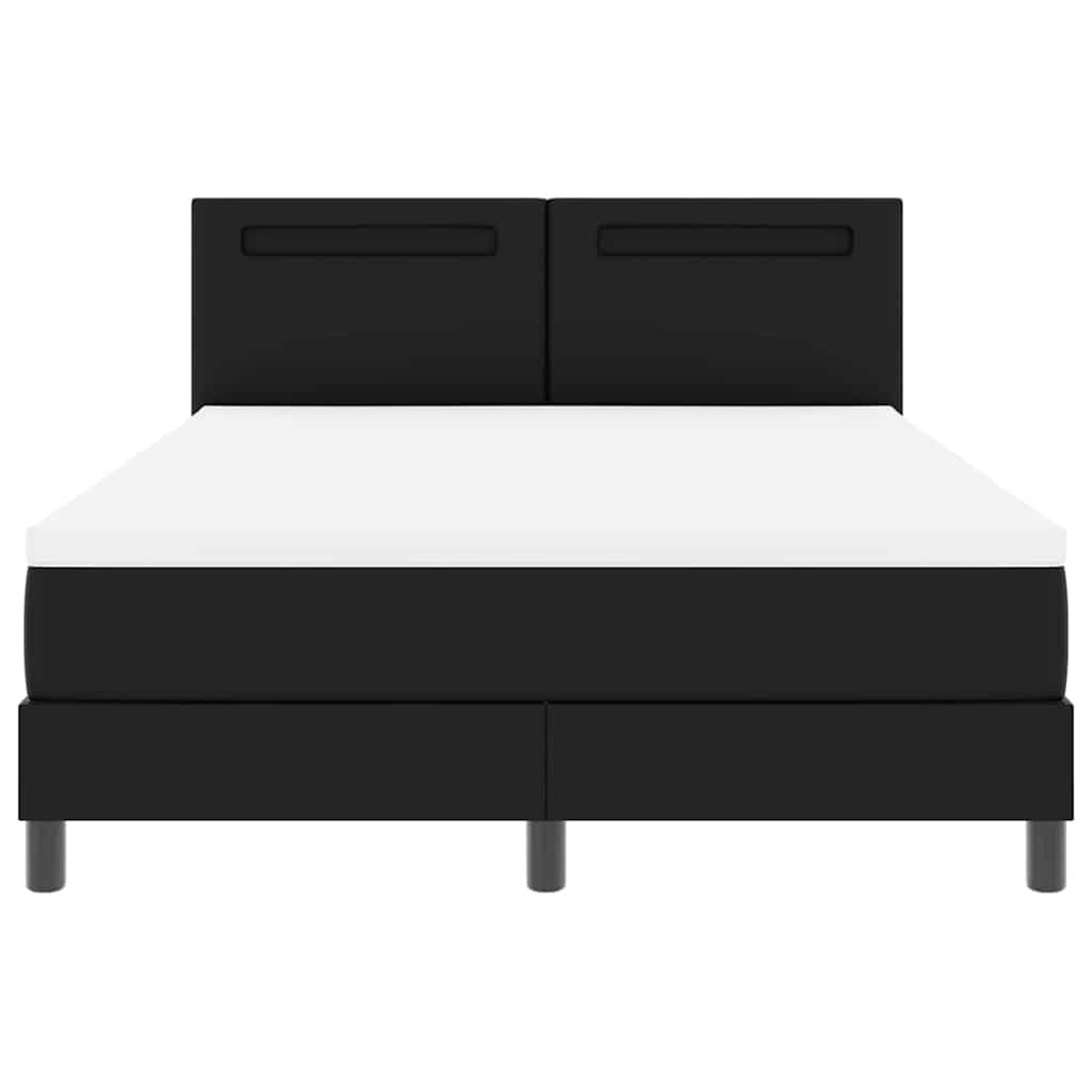 Bettgestell mit Matratze Schwarz 160 x 200 cm Kunstleder