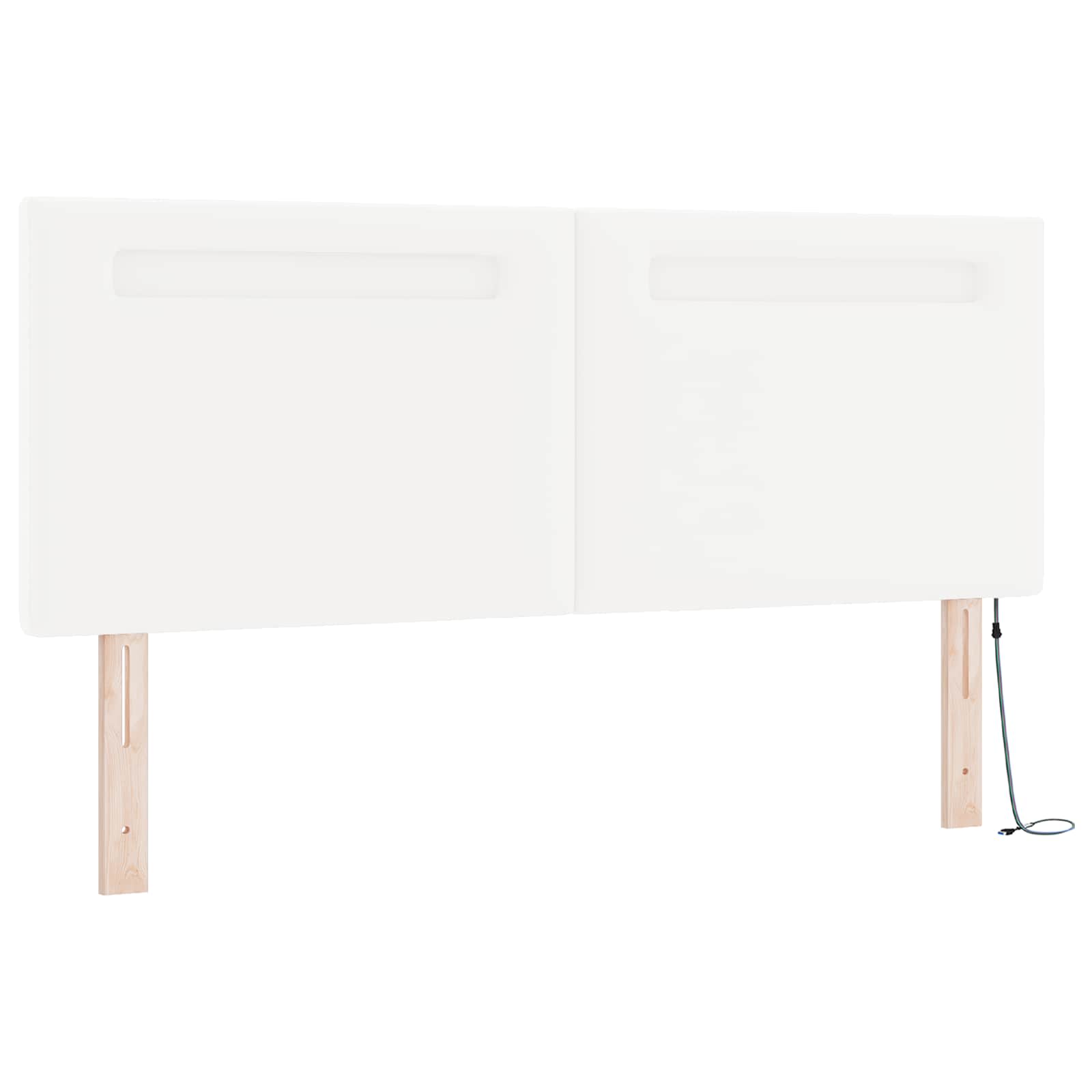 Boxspringbett mit LED-Lichtleisten Weiß 160 x 200 cm Kunstleder