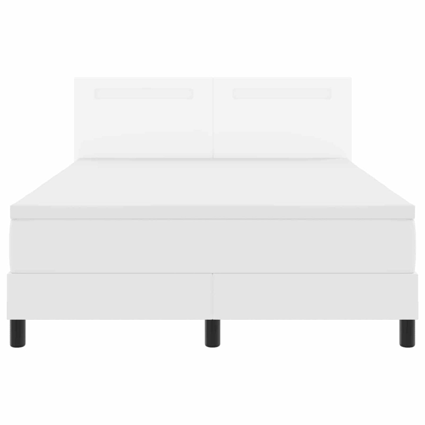 Boxspringbett mit LED-Lichtleisten Weiß 160 x 200 cm Kunstleder