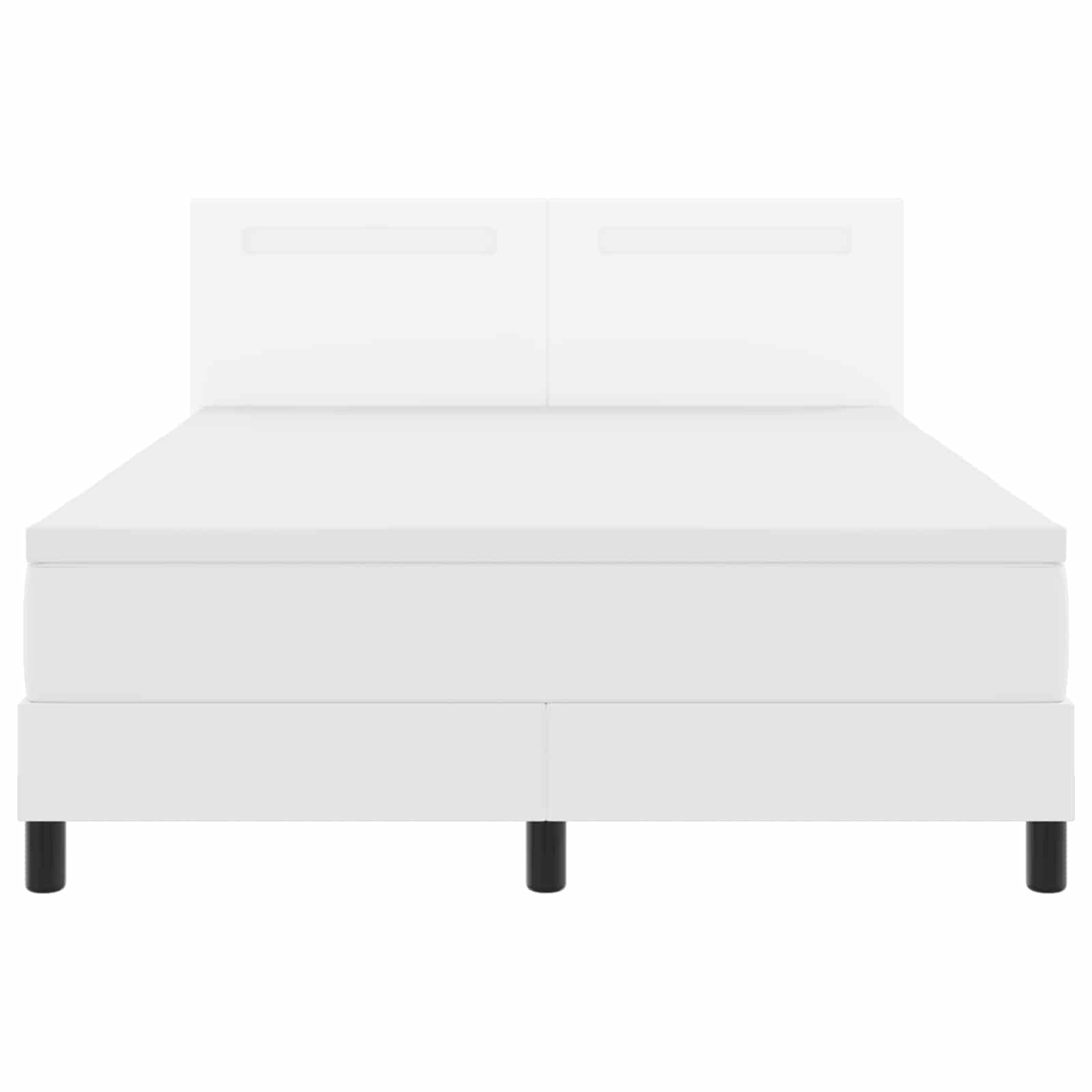 Boxspringbett mit LED-Lichtleisten Weiß 160 x 200 cm Kunstleder