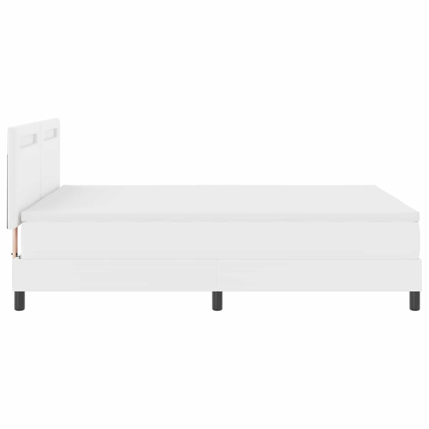 Boxspringbett mit LED-Lichtleisten Weiß 160 x 200 cm Kunstleder