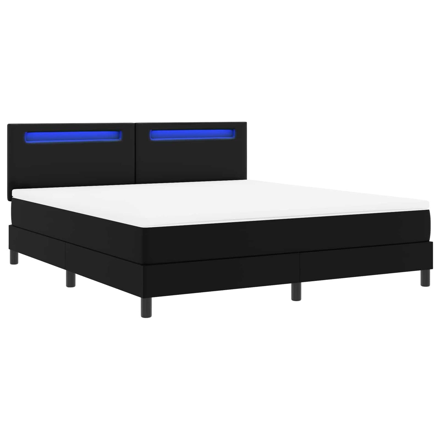 Boxspringbett mit Kopfteil Schwarz 180 x 200 cm Kunstleder