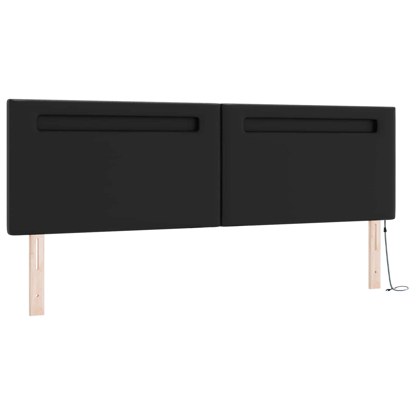 Boxspringbett mit Kopfteil Schwarz 180 x 200 cm Kunstleder