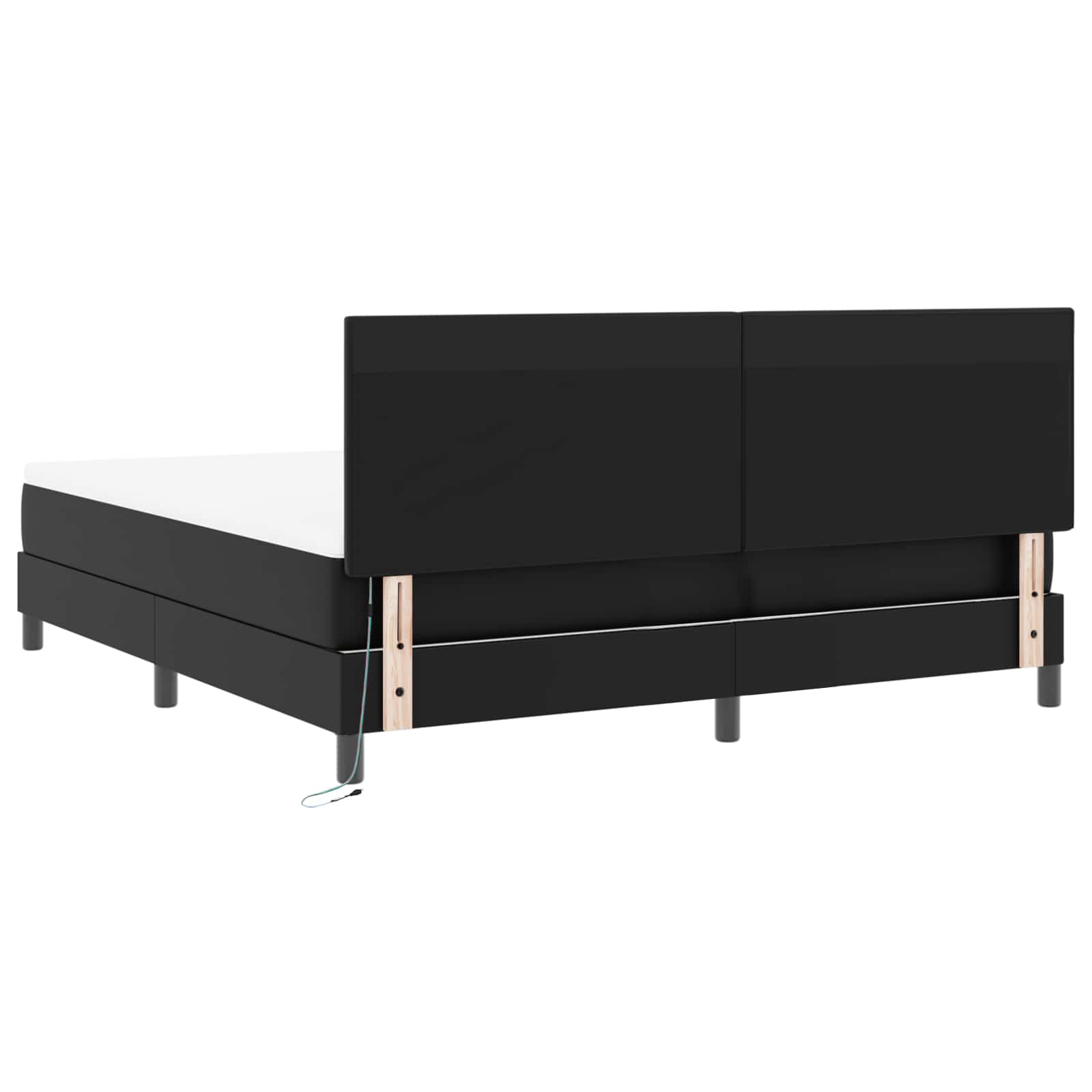 Boxspringbett mit Kopfteil Schwarz 180 x 200 cm Kunstleder