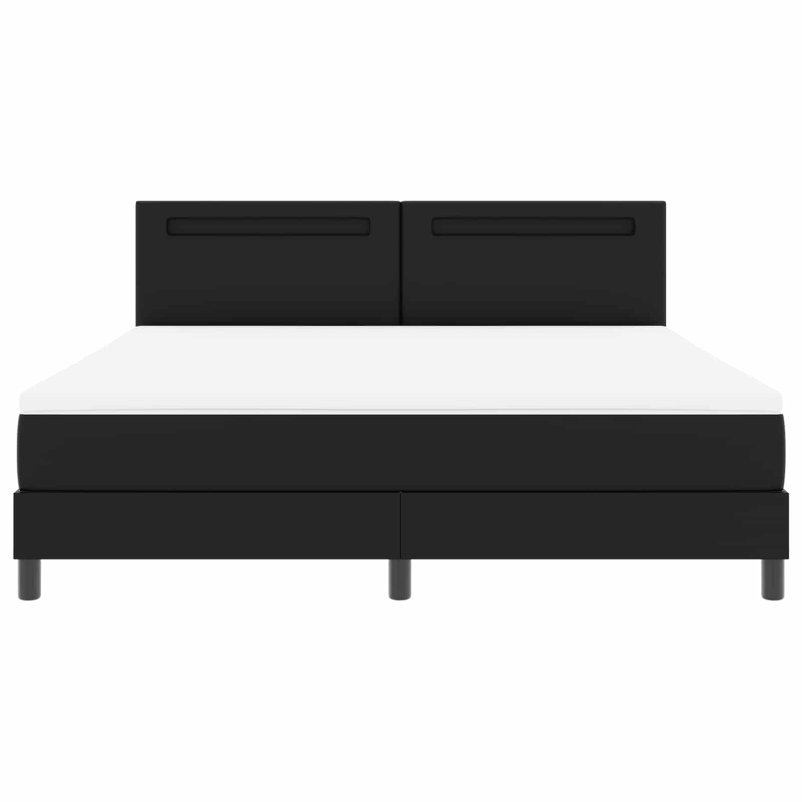 Boxspringbett mit Kopfteil Schwarz 180 x 200 cm Kunstleder