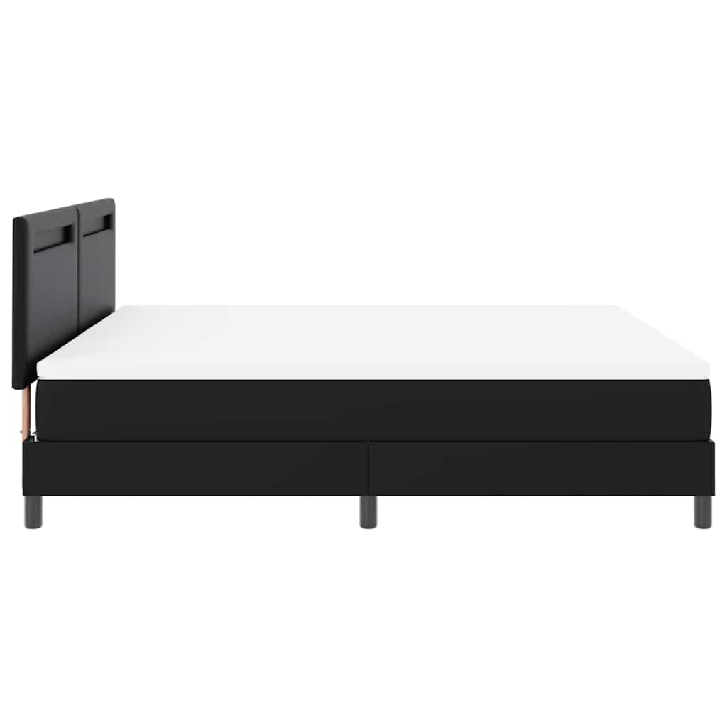Bettgestell mit Matratze Schwarz 180 x 200 cm Kunstleder