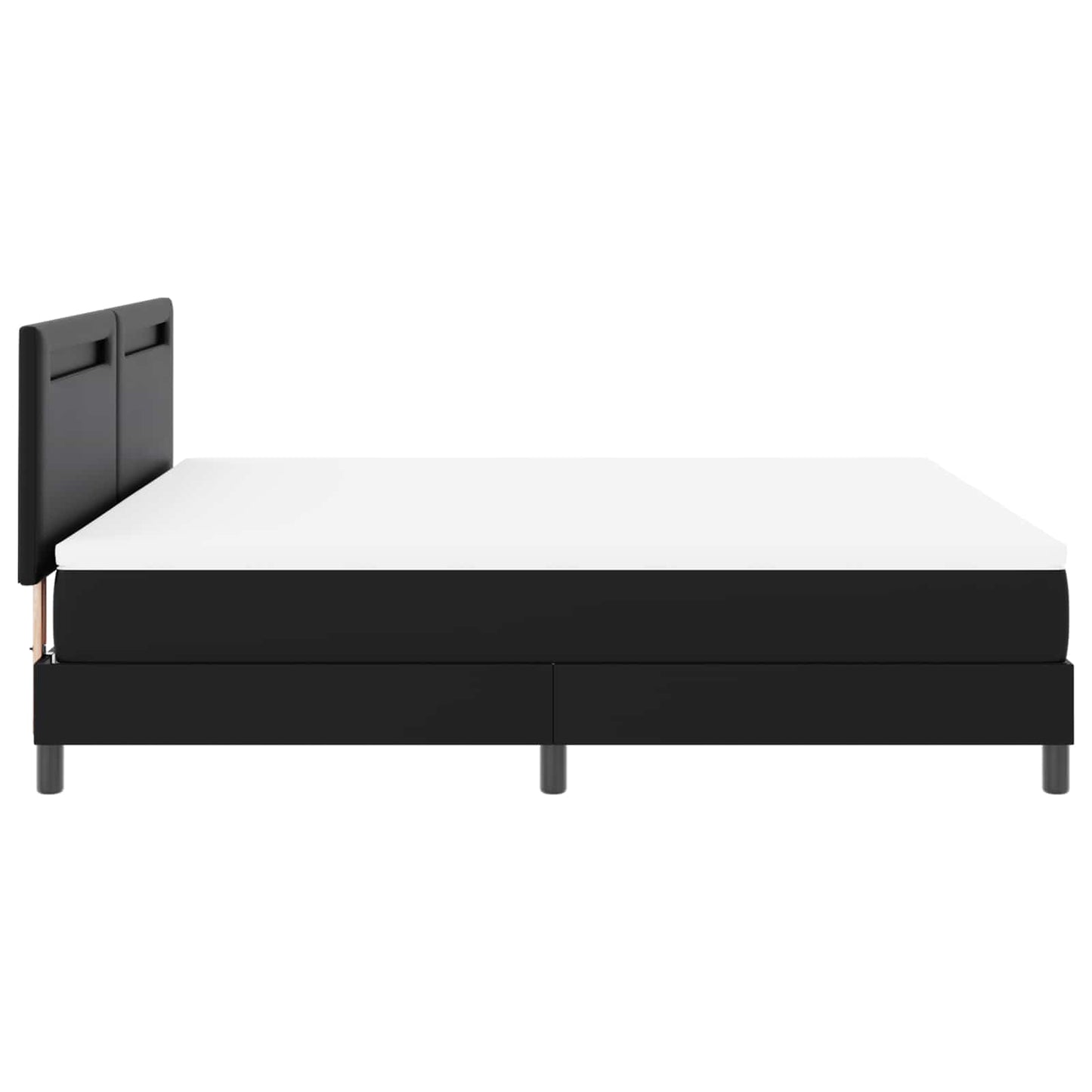 Boxspringbett mit Kopfteil Schwarz 180 x 200 cm Kunstleder