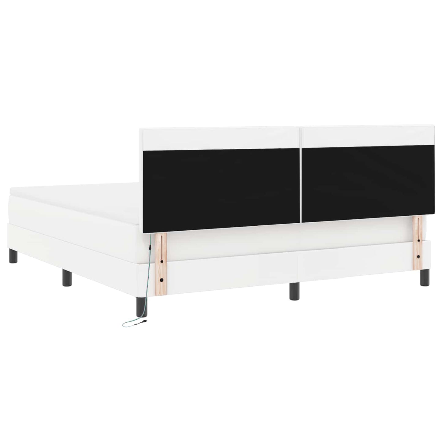 Boxspringbett mit Matratze Weiß 180 x 200 cm Kunstleder