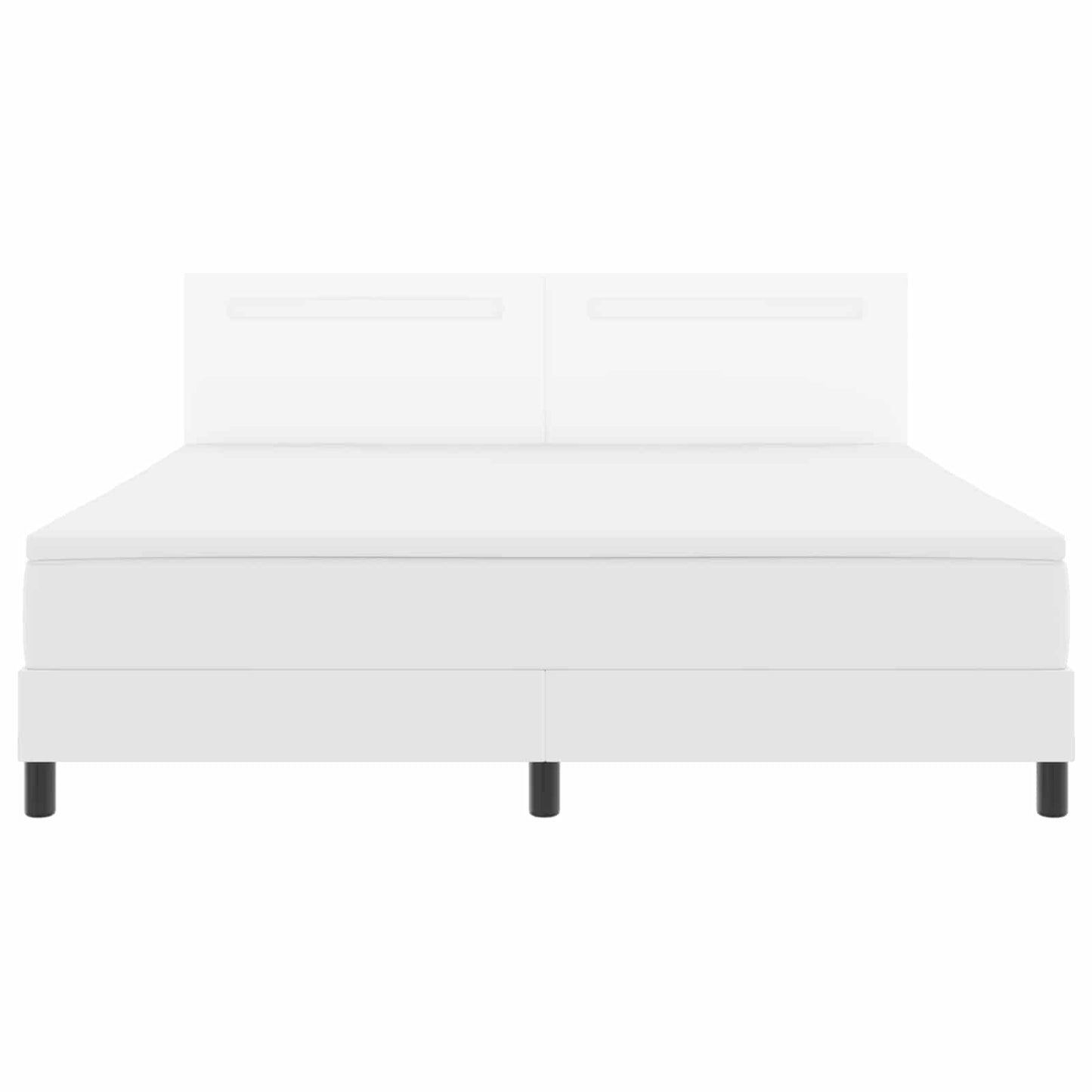 Boxspringbett mit Matratze Weiß 180 x 200 cm Kunstleder