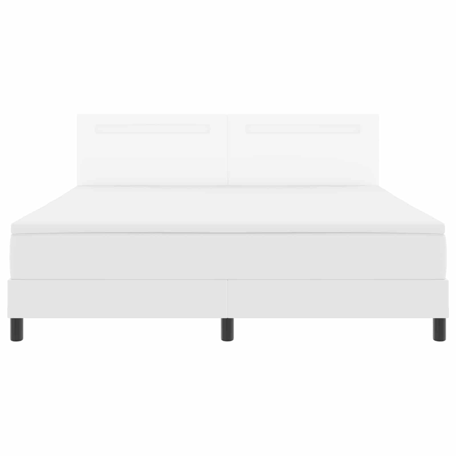 Boxspringbett mit Matratze Weiß 180 x 200 cm Kunstleder