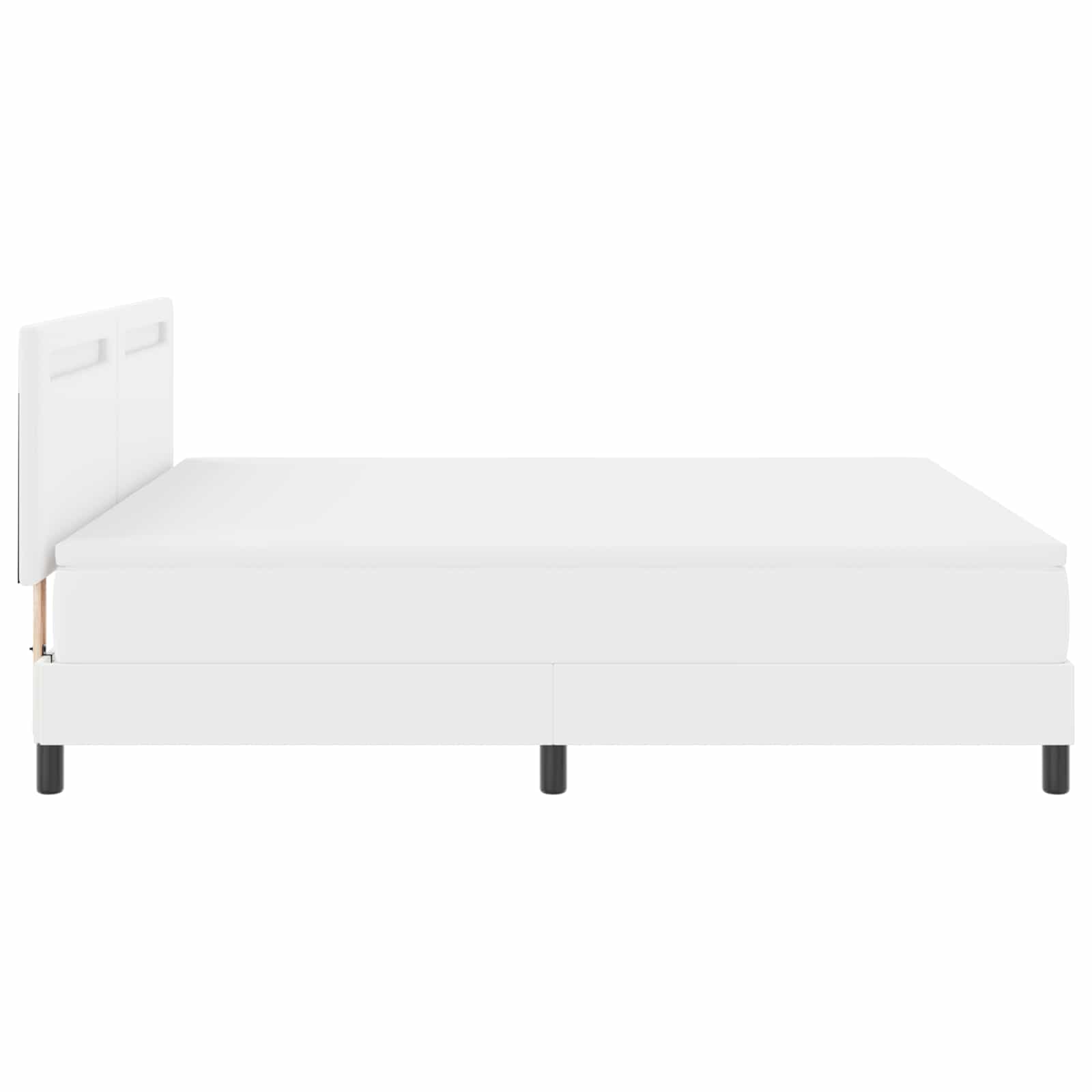 Boxspringbett mit Matratze Weiß 180 x 200 cm Kunstleder