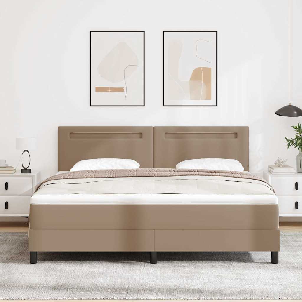 Bettgestell mit Matratze Cappuccino 180 x 200 cm Kunstleder