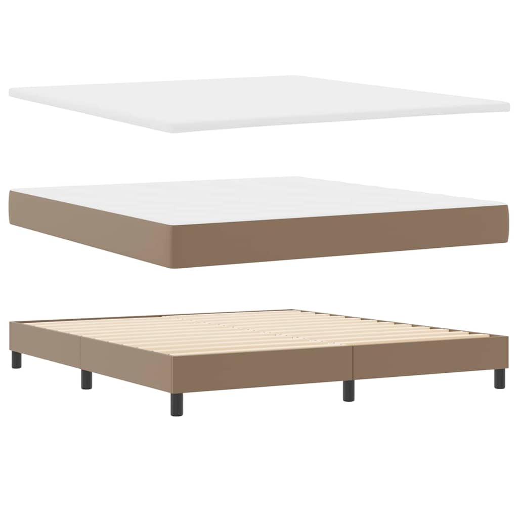 Bettgestell mit Matratze Cappuccino 180 x 200 cm Kunstleder