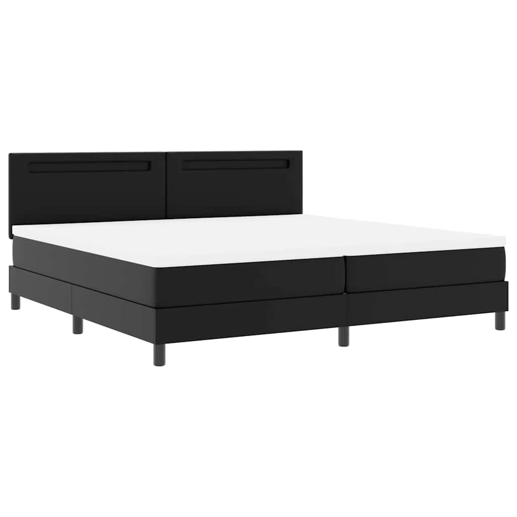 Bettgestell mit Matratze Schwarz 200 x 200 cm Kunstleder