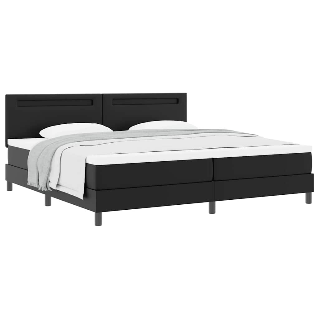 Bettgestell mit Matratze Schwarz 200 x 200 cm Kunstleder